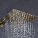 Brushed Gold Square Dual Handle Dual Function Bathroom Shower Set