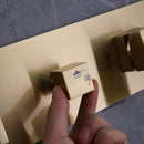Brushed Gold Square Dual Handle Dual Function Bathroom Shower Set