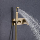 Brushed Gold Square Dual Handle Dual Function Bathroom Shower Set
