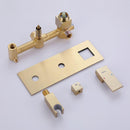 Brushed Gold Square Dual Handle Dual Function Bathroom Shower Set