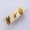 Brushed Gold Square Dual Handle Dual Function Bathroom Shower Set