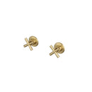 DecorBites™ Brushed Gold Rainfall Shower Faucet Set with Dual Handles and Wall Mount