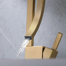 Brushed Gold Square Single Hole Single Handle Bathroom Faucet