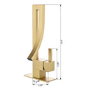 Brushed Gold Square Single Hole Single Handle Bathroom Faucet