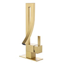 Brushed Gold Square Single Hole Single Handle Bathroom Faucet
