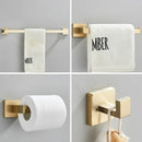 Brushed gold stainless steel bathroom accessories set