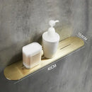 Brushed gold stainless steel bathroom storage rack with mirror front