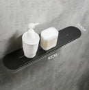 Brushed gold stainless steel bathroom storage rack with mirror front