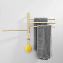 DecorBites™ Brushed Gold Swivel Towel Hanger Total Brass Wall Mounted Bathroom Towel Bar