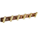 Brushed gold wood and aluminum robe hook towel hanger for bathroom