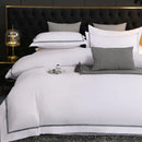 Brushed hotel style white & gray bedding sets bedroom duvet cover