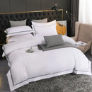Brushed hotel style white & gray bedding sets bedroom duvet cover