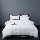 Brushed hotel style white & gray bedding sets bedroom duvet cover