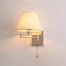 Brushed nickel adjustable rocker arm wall lamp for living room