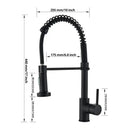 Brushed nickel coiled spring kitchen faucet with pull down sprayer