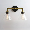 Brushed nickel funnel glass metal wall lamp bedroom sconce fixture