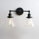 Brushed nickel funnel glass metal wall lamp bedroom sconce fixture
