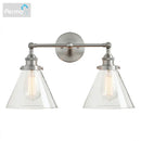 Brushed nickel funnel glass metal wall lamp bedroom sconce fixture