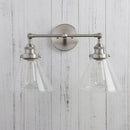 Brushed nickel funnel glass metal wall lamp bedroom sconce fixture