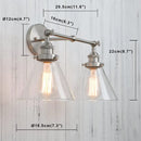 Brushed nickel funnel glass metal wall lamp bedroom sconce fixture