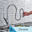 Brushed nickel kitchen faucet with pull down sprayer
