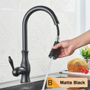 Brushed nickel kitchen faucet with pull down sprayer