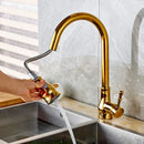 Brushed nickel pull out kitchen faucet stainless steel curved spout