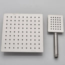 Brushed nickel rain shower system with handheld spray for bathroom