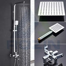 Brushed nickel rain shower system with handheld spray for bathroom