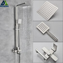 Brushed nickel rain shower system with handheld spray for bathroom