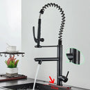 Brushed nickel spring kitchen faucet with pull down spray head