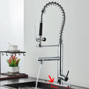 Brushed nickel spring kitchen faucet with pull down spray head