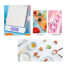 Brushed silver digital kitchen jewelry scale with blue lcd display
