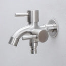 Brushed stainless steel dual spout washing machine faucet garden sink