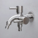 Brushed stainless steel dual spout washing machine faucet garden sink