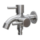 Brushed stainless steel dual spout washing machine faucet garden sink