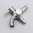 Brushed stainless steel dual spout washing machine faucet garden sink