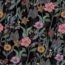 Voguish Dark Floral Wallpaper Fashionable