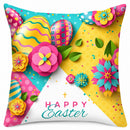 Flowers and Eggs Easter Throw Cushion Pillow Cover