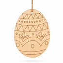 Set of 3 Easter Egg Unfinished Wooden Ornament 4.3 Inches