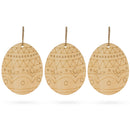 Set of 3 Easter Egg Unfinished Wooden Ornament 4.3 Inches