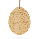 Set of 3 Easter Egg Unfinished Wooden Ornament 4.3 Inches