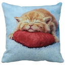 Bubble black cats white square cushion cover living room pillow case