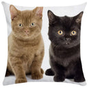 Bubble black cats white square cushion cover living room pillow case