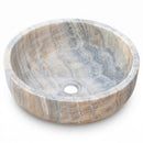 Bubble Gray Onyx Round Vessel Sink - 16"x16"x6" - Polished