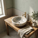Bubble Gray Onyx Round Vessel Sink - 16"x16"x6" - Polished