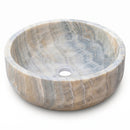 Bubble Gray Onyx Round Vessel Sink - 16"x16"x6" - Polished