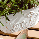 Rustic Cream Mushroom Embossed Metal Buckets, Set of Two