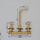 Built In Brass Bathroom Faucet- Hammered Wall Sink Faucet