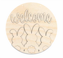 Unfinished Wood Welcome Bunnies Door Sign Kit | Wood Craft Cutouts | 1/4" Thick |